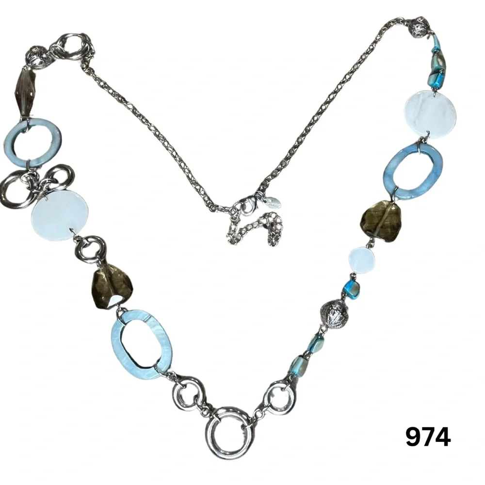 974 Lia Sophia Silver and Blue Necklace - Picture 1 of 3